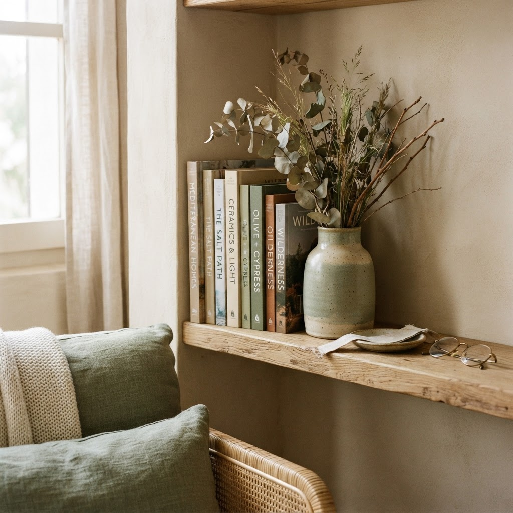 Reading corner and comfort details at Casa Salvia